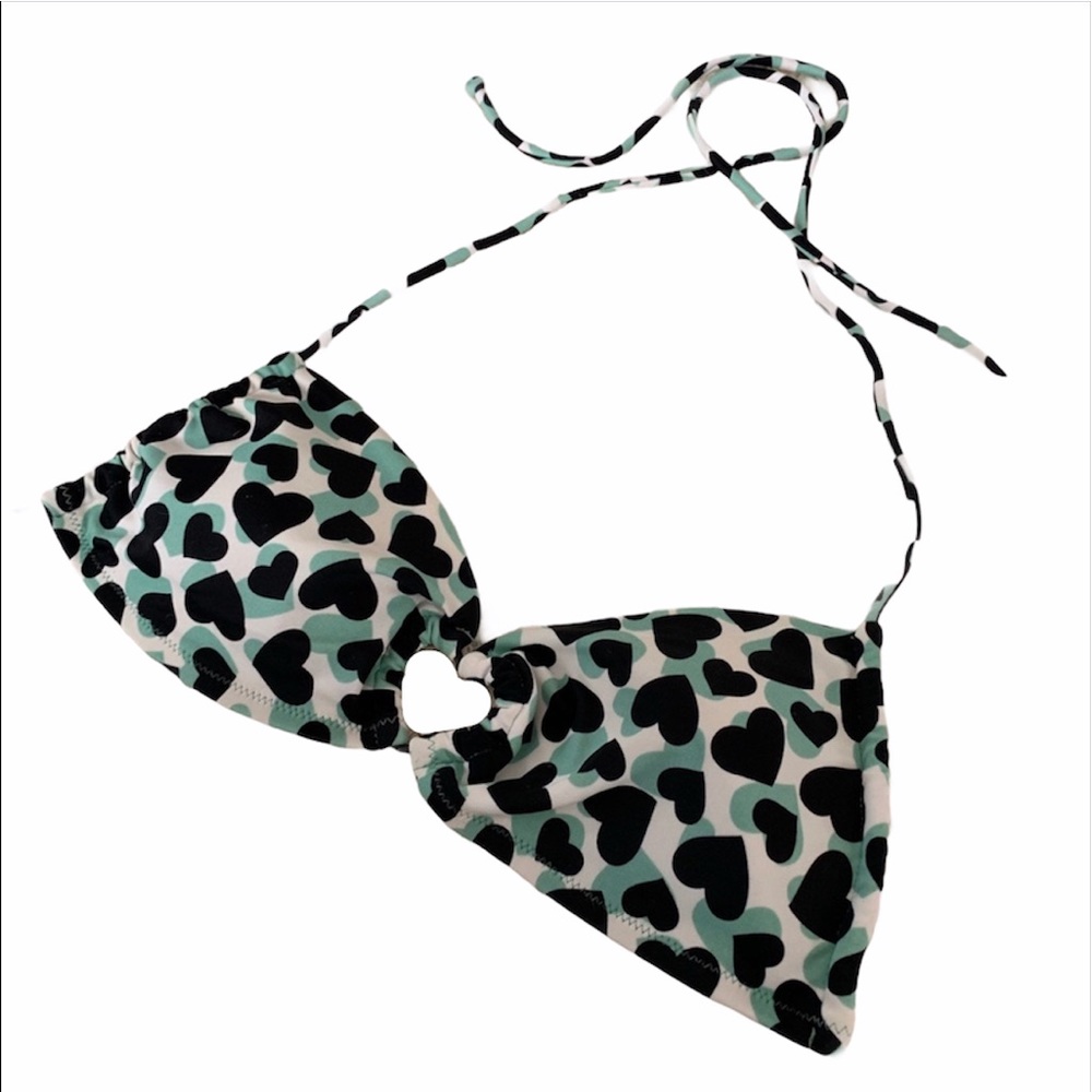 Victoria’s Secret Black & Seafoam Green Bikini Top